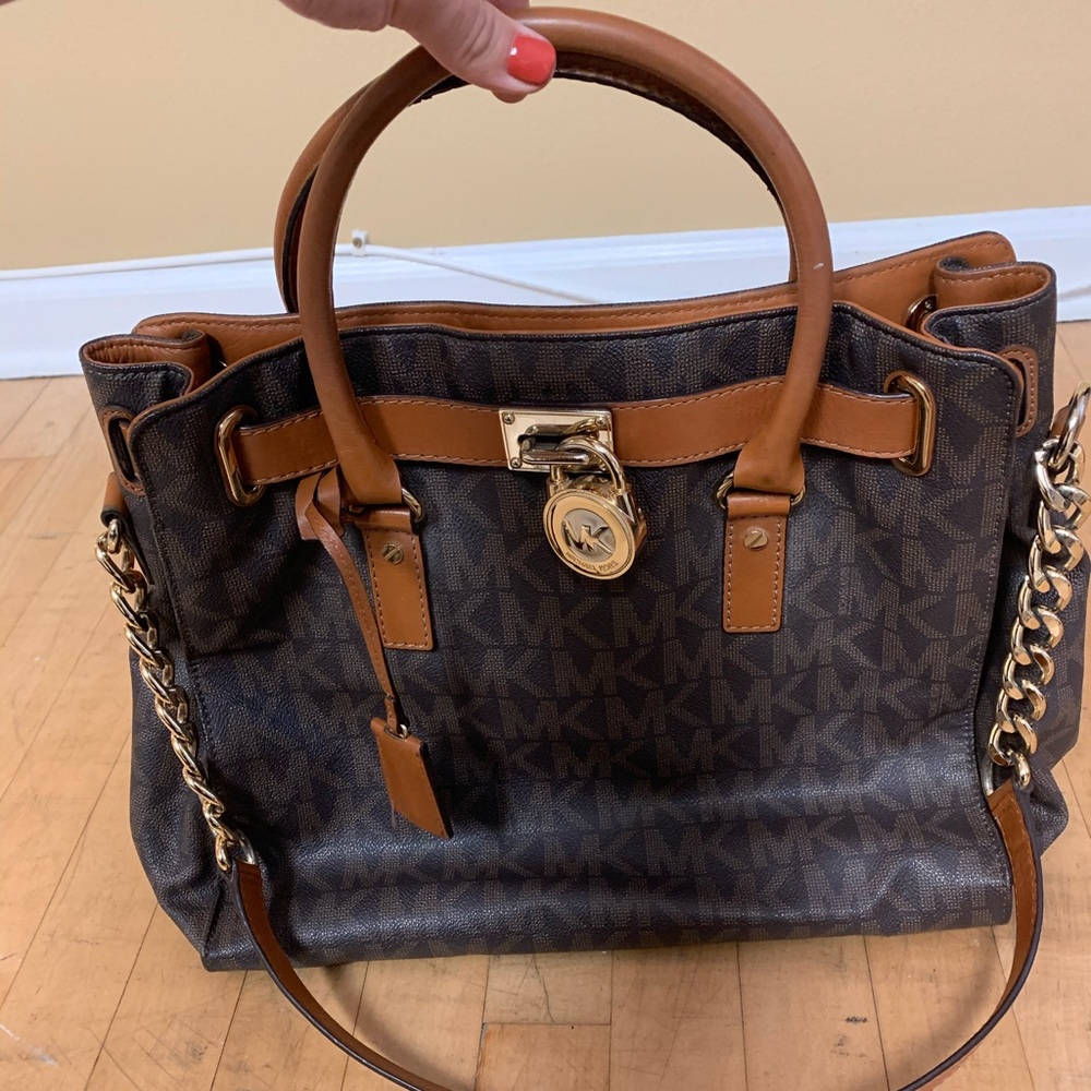 Michael Kors Hamilton Brown logo bag